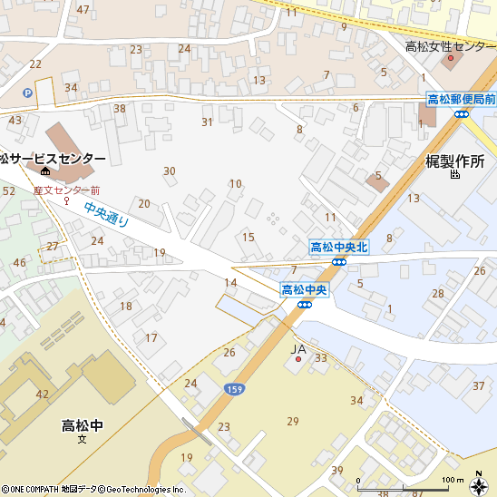 高松支店（宇野気支店内）付近の地図